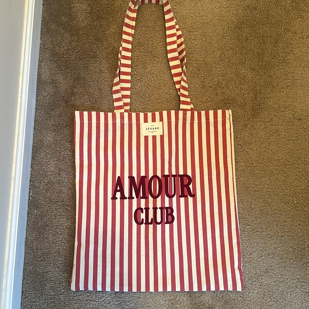 Szane Amour Club Striped Tote Bag